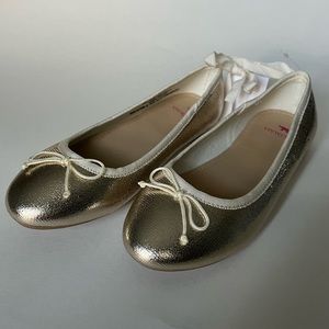 J.Crew Crewcuts Girls Metallic Gold Ballet flats
